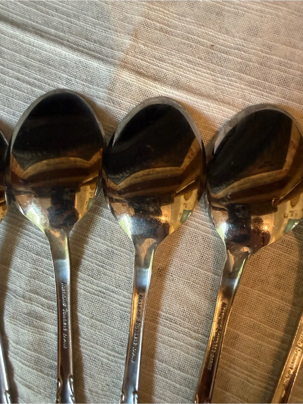 Vtg Oneida Northland Set of 8 Soup Spoons 7” Stainless Flatware Silverware Japan
